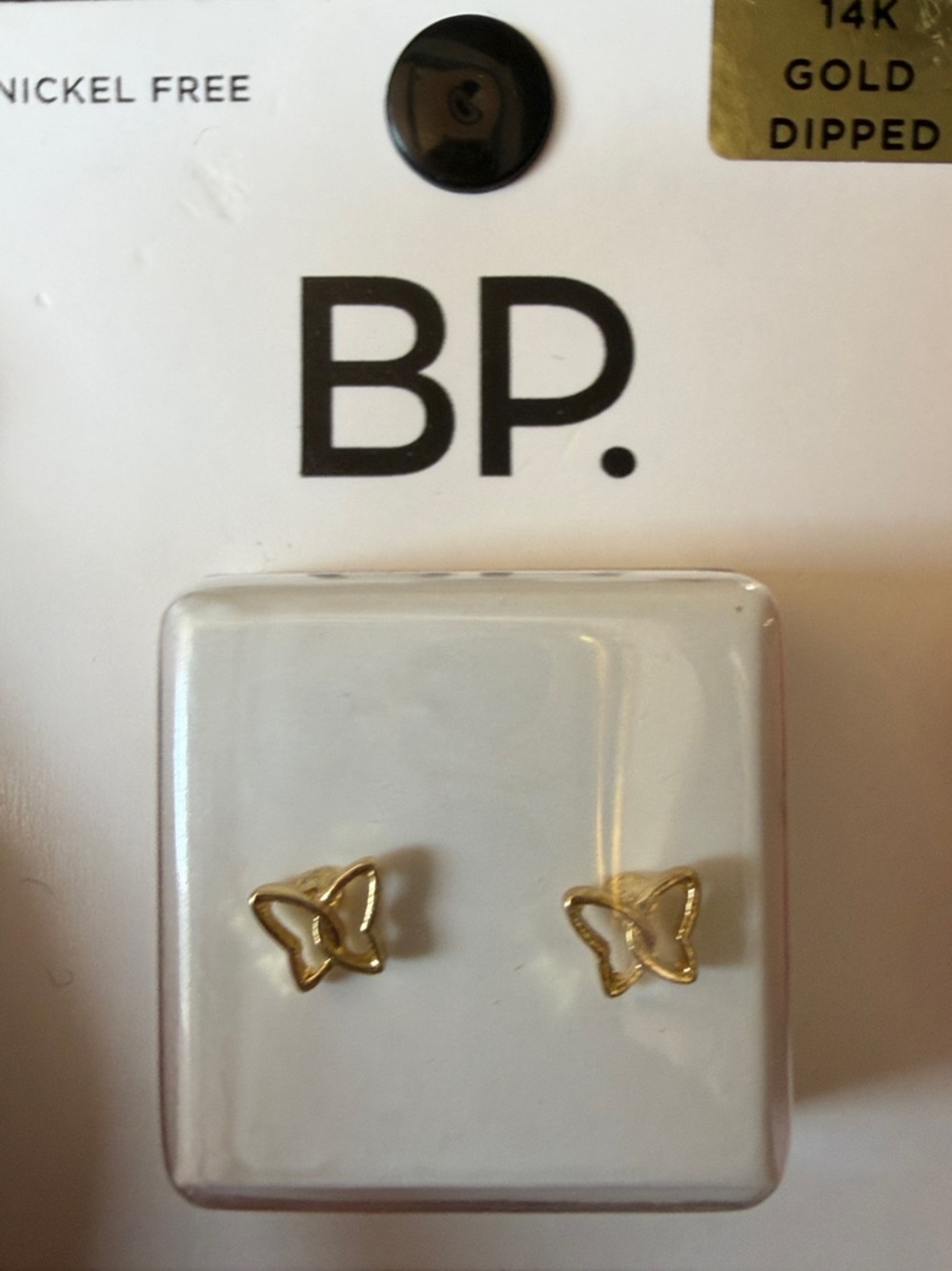 Nordstrom BP. Gold Butterfly Stud Earrings
